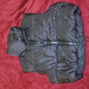 Cropped Black Puffer Vest